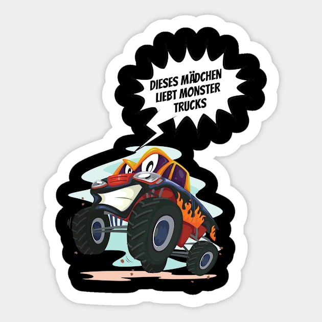 Kindergarten Dieses Mädchen Liebt Monster Trucks Sticker by Huschild